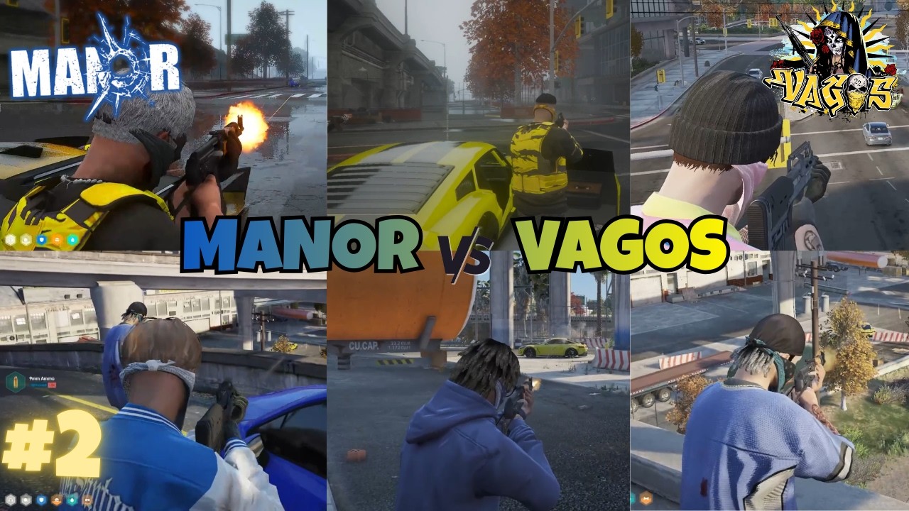 Manor vs Vagos 2nd Fight on Olympic Fwy/Popular St  | MULTIPOV | NOPIXEL 4.0 GTA RP