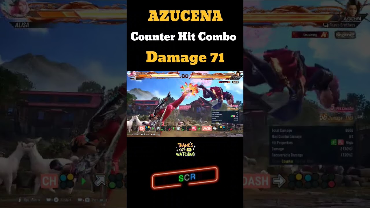 Azucena combo tekken 8 I Azucena easy combo I Azucena counter hit combo#Tekken 8 Azucena combo
