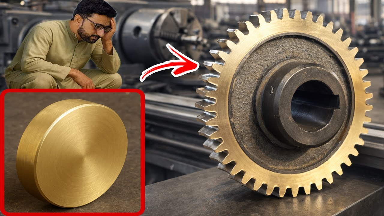 How to Afghan Mechanic Makes 28-Tooth Bronze Worm Gear | Complete Lathe & CNC Machining Process