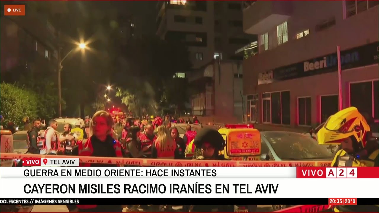 🚨 ÚLTIMO MOMENTO: ATAQUE CON MISILES IRANÍES EN TEL AVIV DEJA DOS MUERTOS
