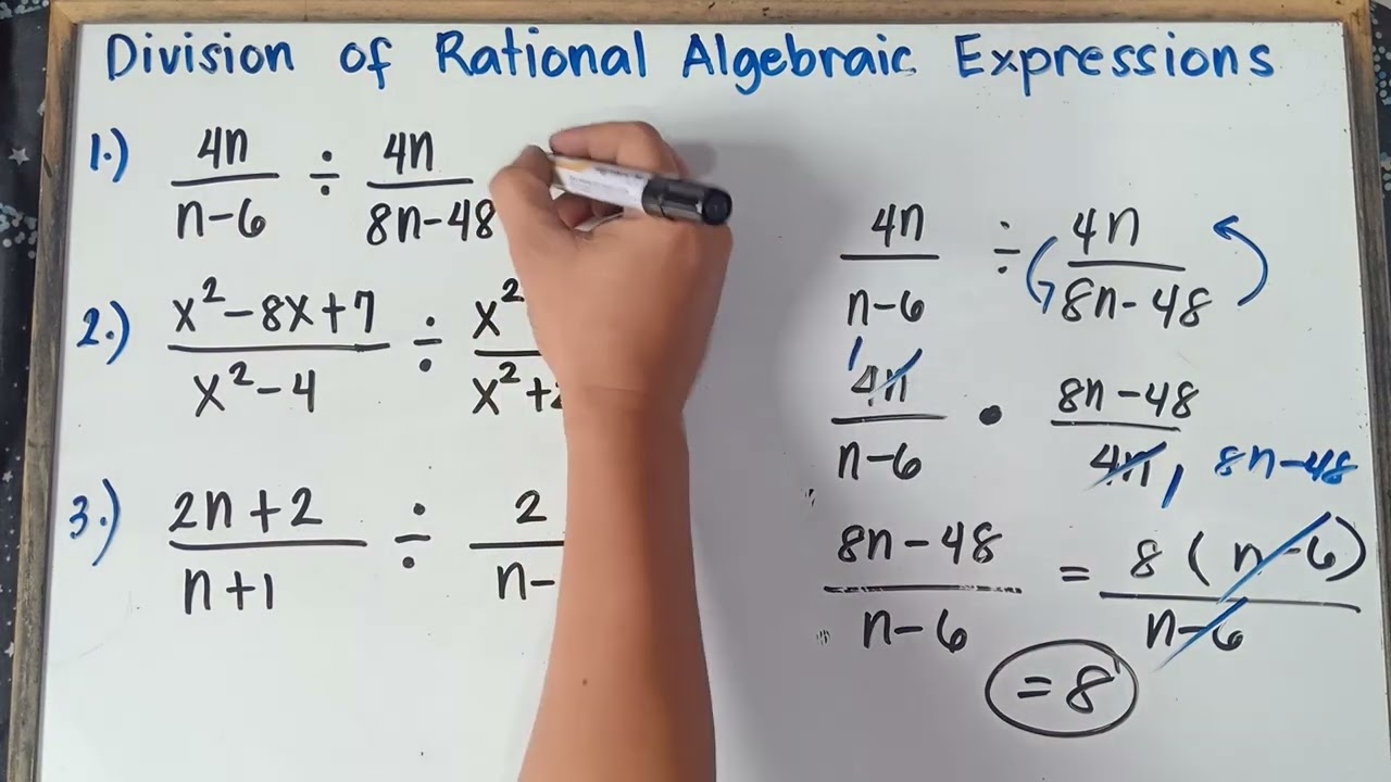 Division of Rational Algebraic Expressions | Step by Step Explanation | G8 | Q1 | Revised K-12