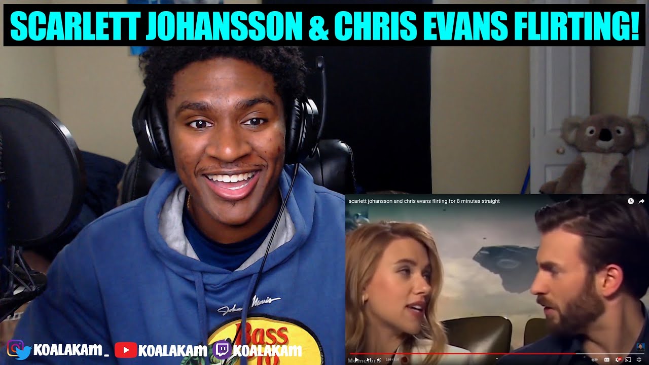 scarlett johansson and chris evans flirting for 8 minutes straight (reaction!)