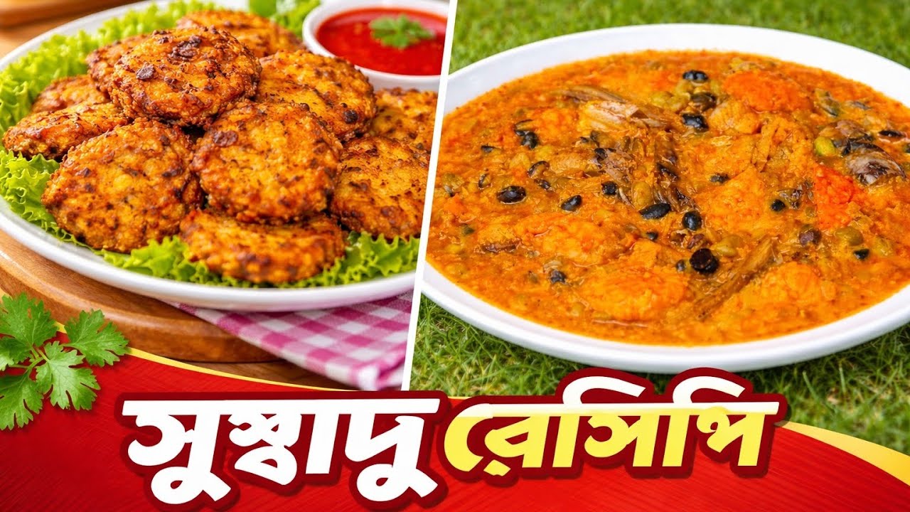বাধা কপির পকোড়া ও সিমের বিচি দিয়ে মাছ রান্না ।দেশি ট্রাডিশনাল রেসিপি। fish curry 