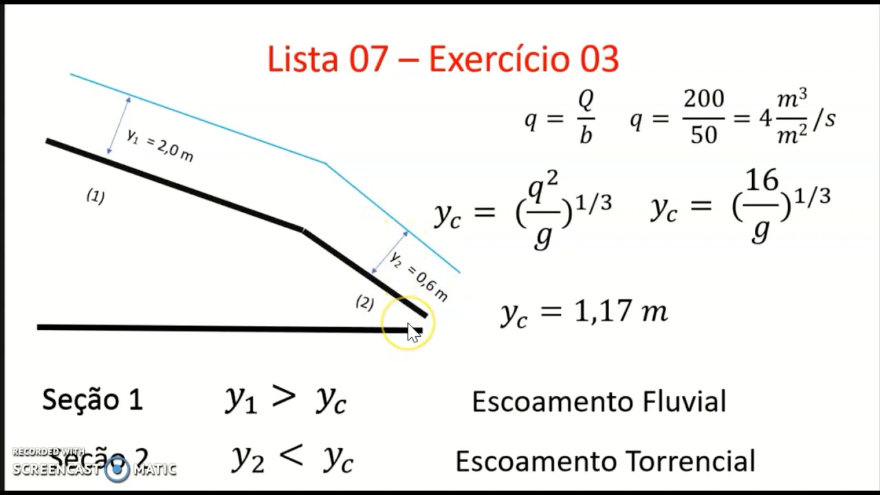 Exercício 03 lista 07 Energia específica