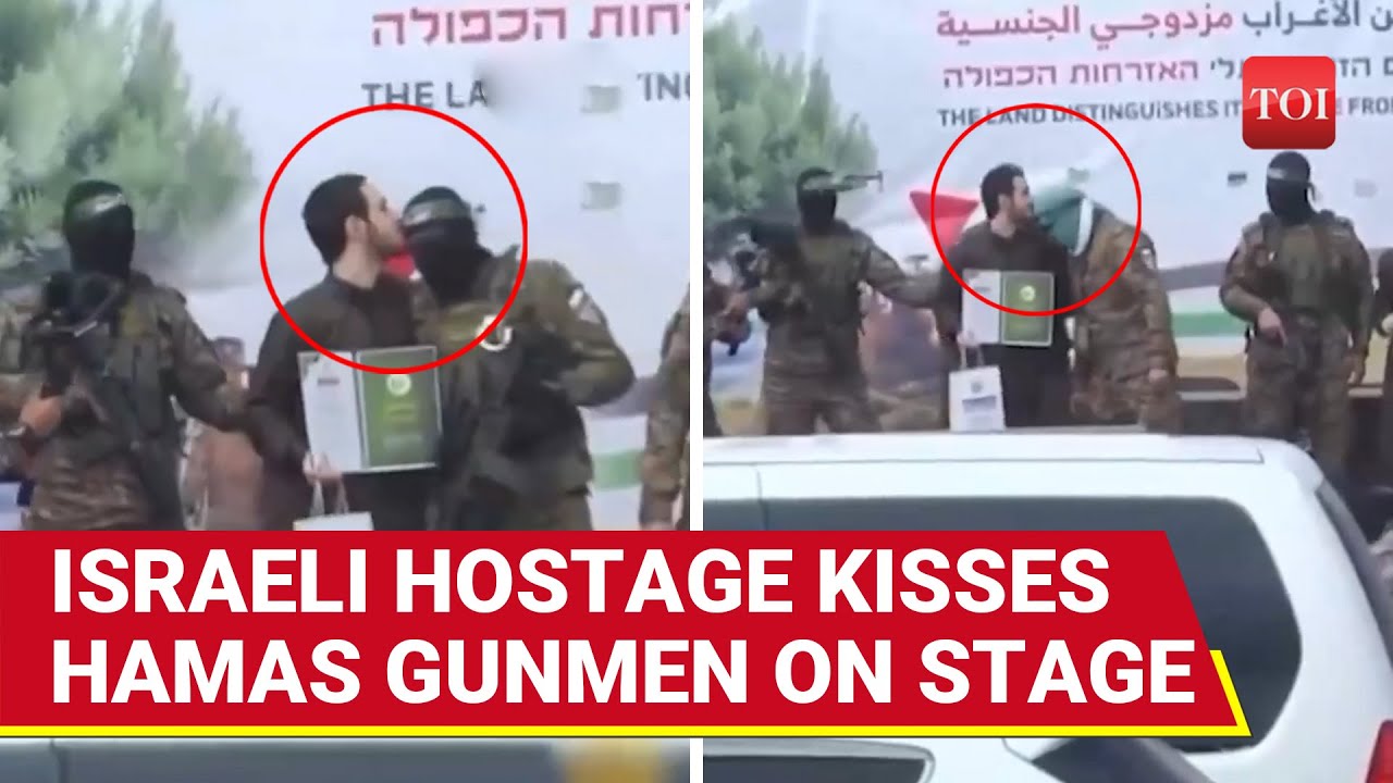 Israeli Hostage KISSES Hamas Fighters On Stage; 'Even They Love Him...' | Viral Gaza Handover