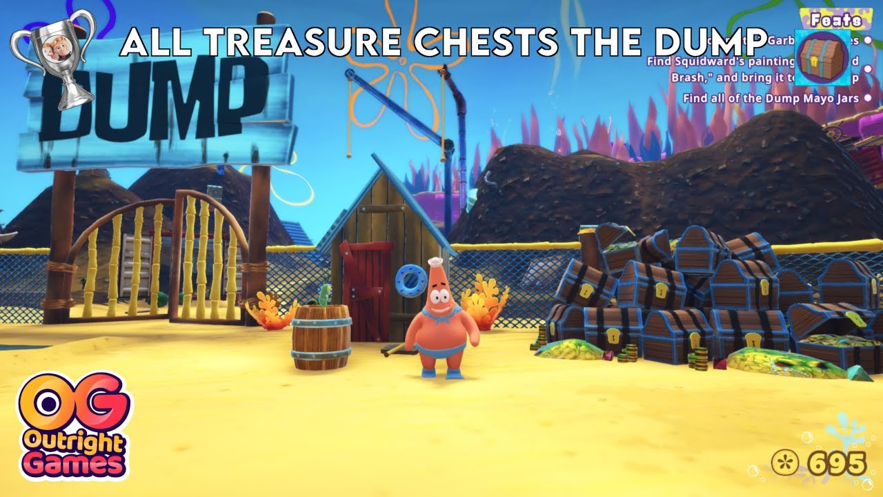 Spongebob The Patrick Star Game - Treasonous Treasure, All 30 Treasure Chests Locations at The Dump