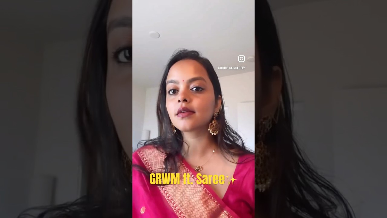 Grwm for poojai ✨🪞 #grwmmakeup  #usatamilblogger #saree #tamilblogger