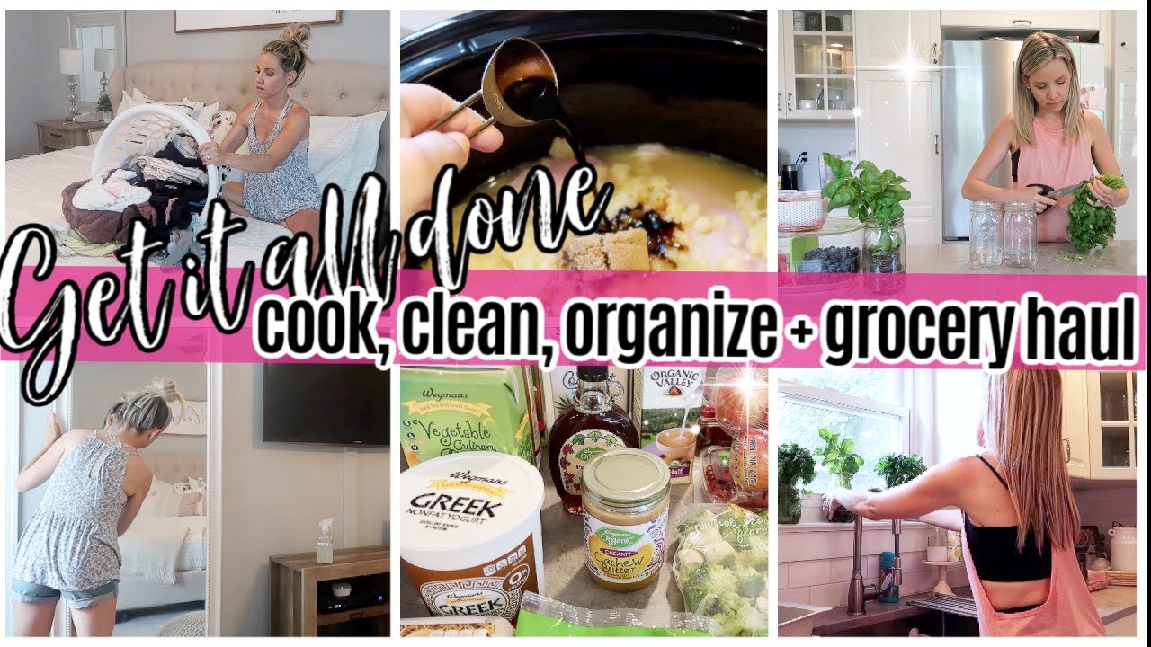 *NEW* GET IT ALL DONE WITH ME // COOKING, CLEANING, ORGANIZING, GROCERY HAUL + CLOTHING HAUL 2020