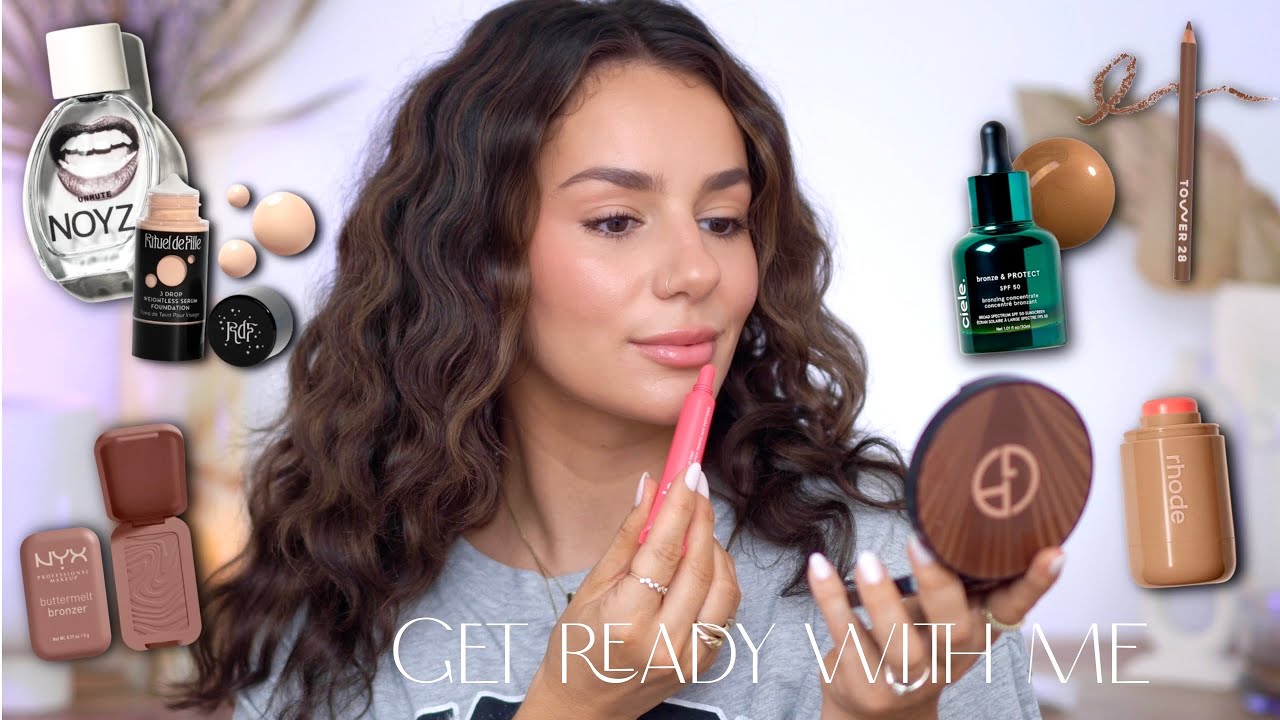 DAILY GRWM: Summer Coral Makeup Look - Rhode Blush, Ciele Bronzing Drops NYX Bronzer ||Tania B Wells