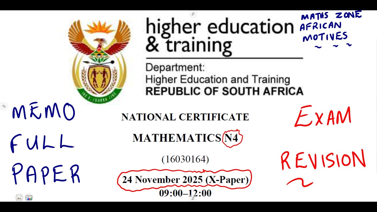 Mathematics N4 November 2025 Memo - Full Paper @mathszoneafricanmotives