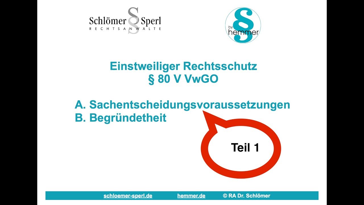 § 80 V VwGO - Alles was Du wissen musst! - Einstweiliger / Vorläufiger Rechtsschutz - Teil 1