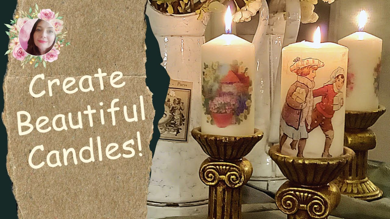 How to Decoupage Candles with rice paper and paper napkins