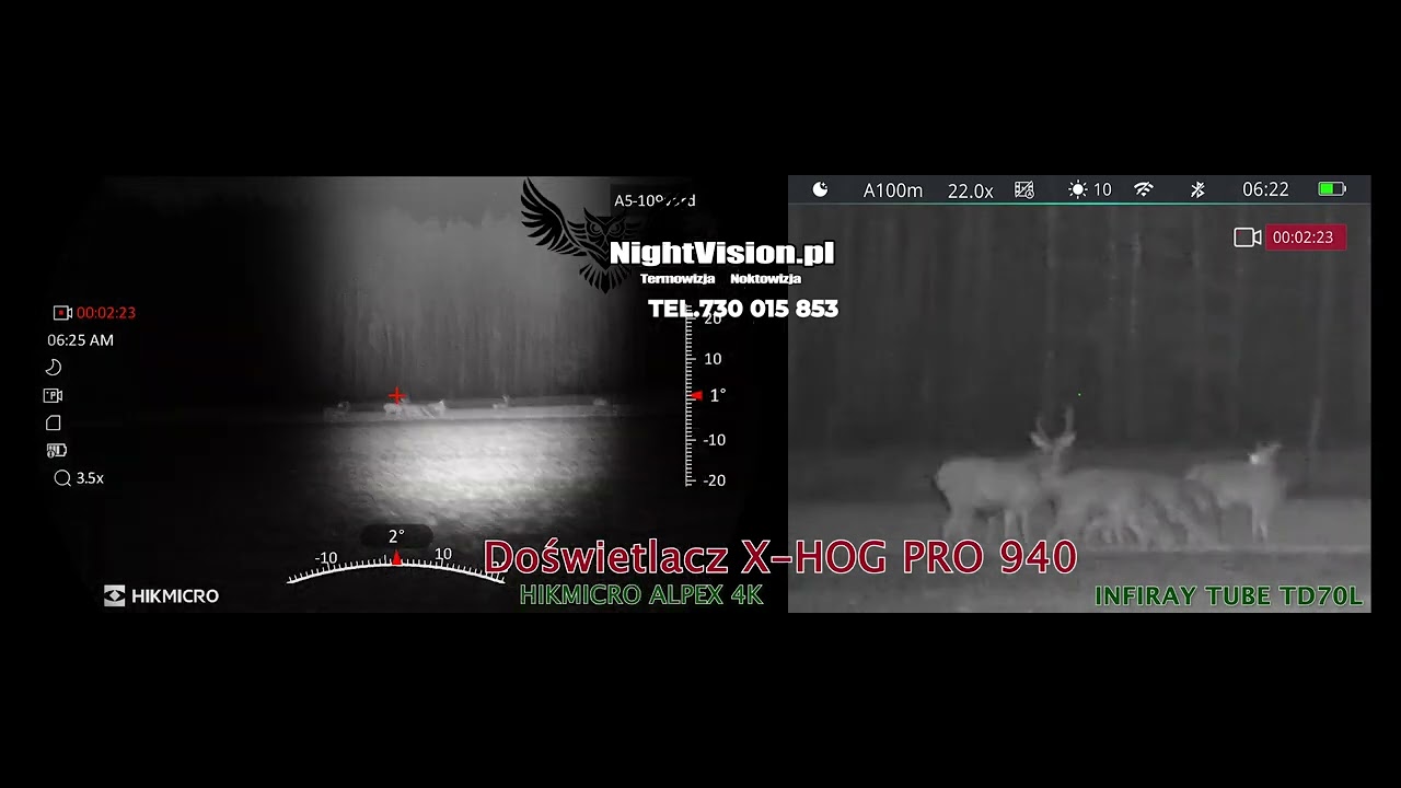 Jelenie 300 do 330 metrów -  Porównanie Hikmicro Alpex 4K A50e VS Infiray TD70L v2 #4k #nightvision