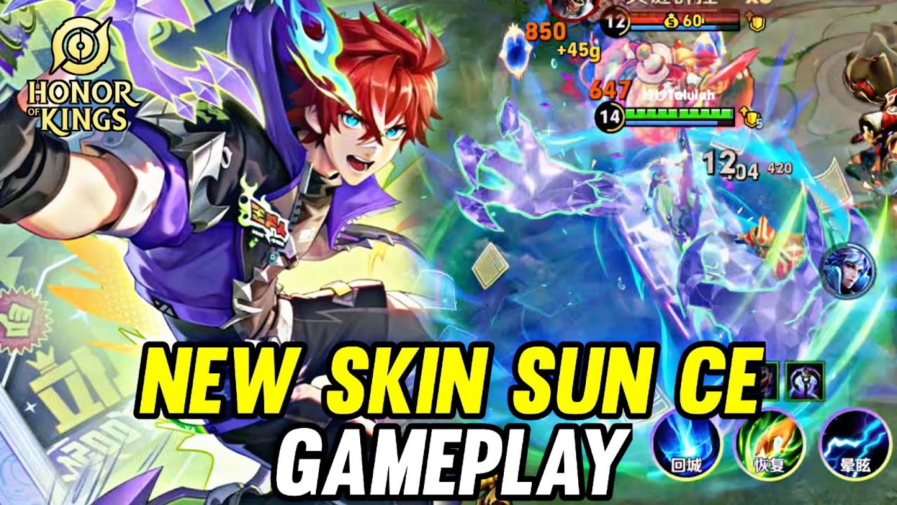 HOK : NEW SKIN SUN CE MANGA CROSSOVER GAMEPLAY - HONOR OF KINGS