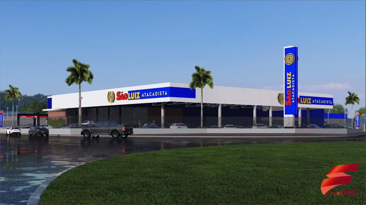 Projeto de Fachada Supermecado São Luiz Atacadista | Terra Boa - PR