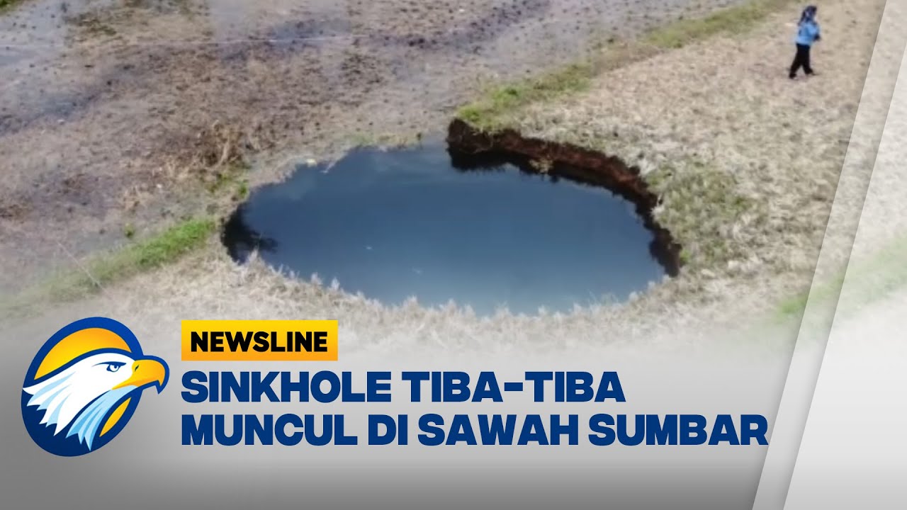 Sinkhole Berisi Air Muncul di Tengah Persawahan Sumatra Barat - [Newsline]