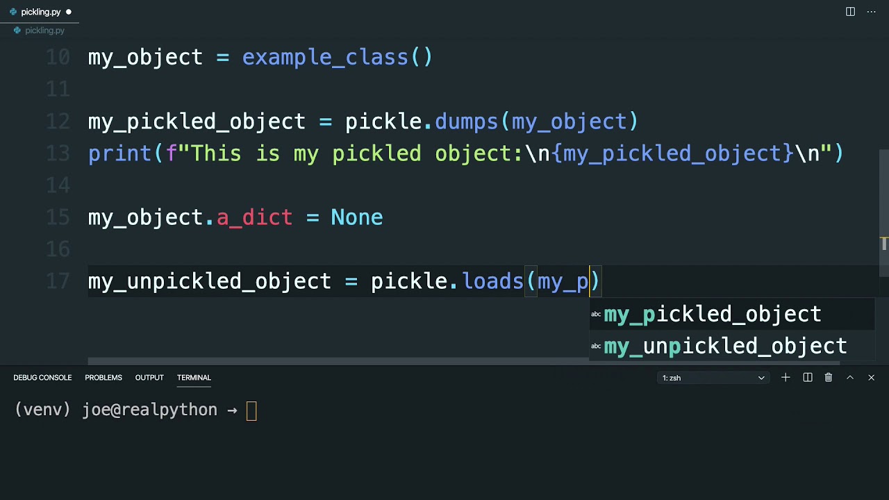 Using the Python pickle Module