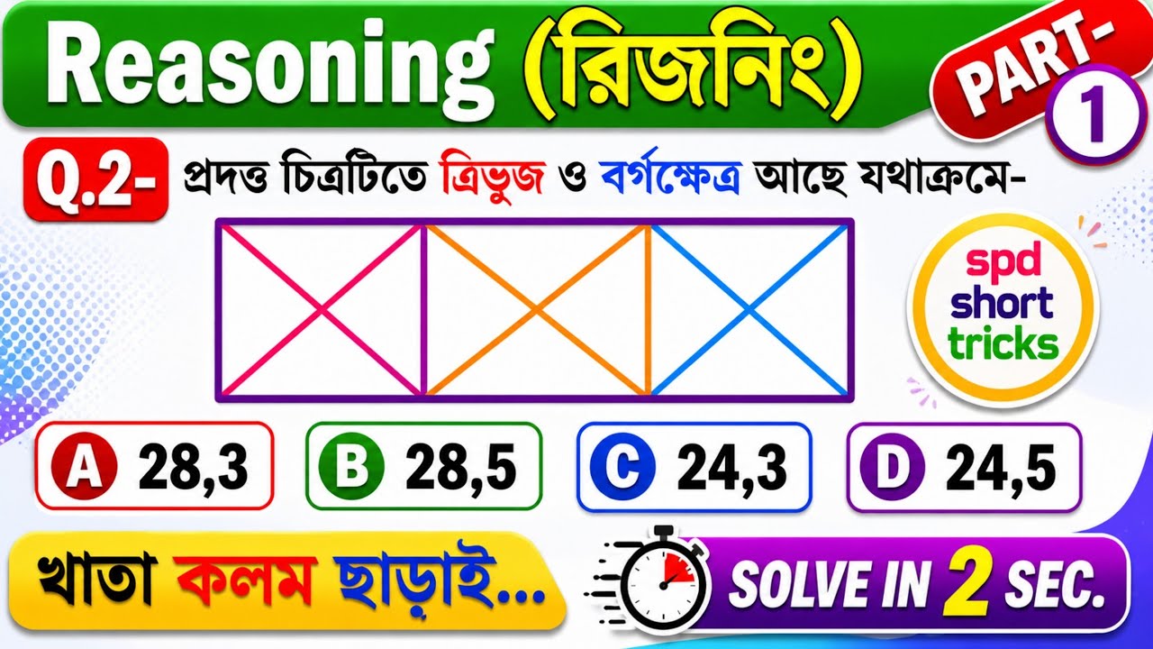 Reasoning Tricks in Bengali for SSC, PSC, SBI CLERK, GROUP D all Exam
