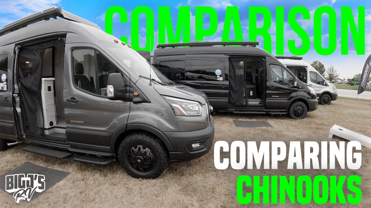 4 Different Chinook Bayside Models BACK TO BACK ULTIMATE FORD TRANSIT CLASS B COMPARISON VIDEO