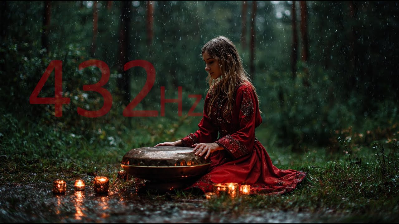 Deep Healing Handpan in a Rainy Forest 🍃 | Stress Relief, Emotional Reset, Sleep & Meditation Music