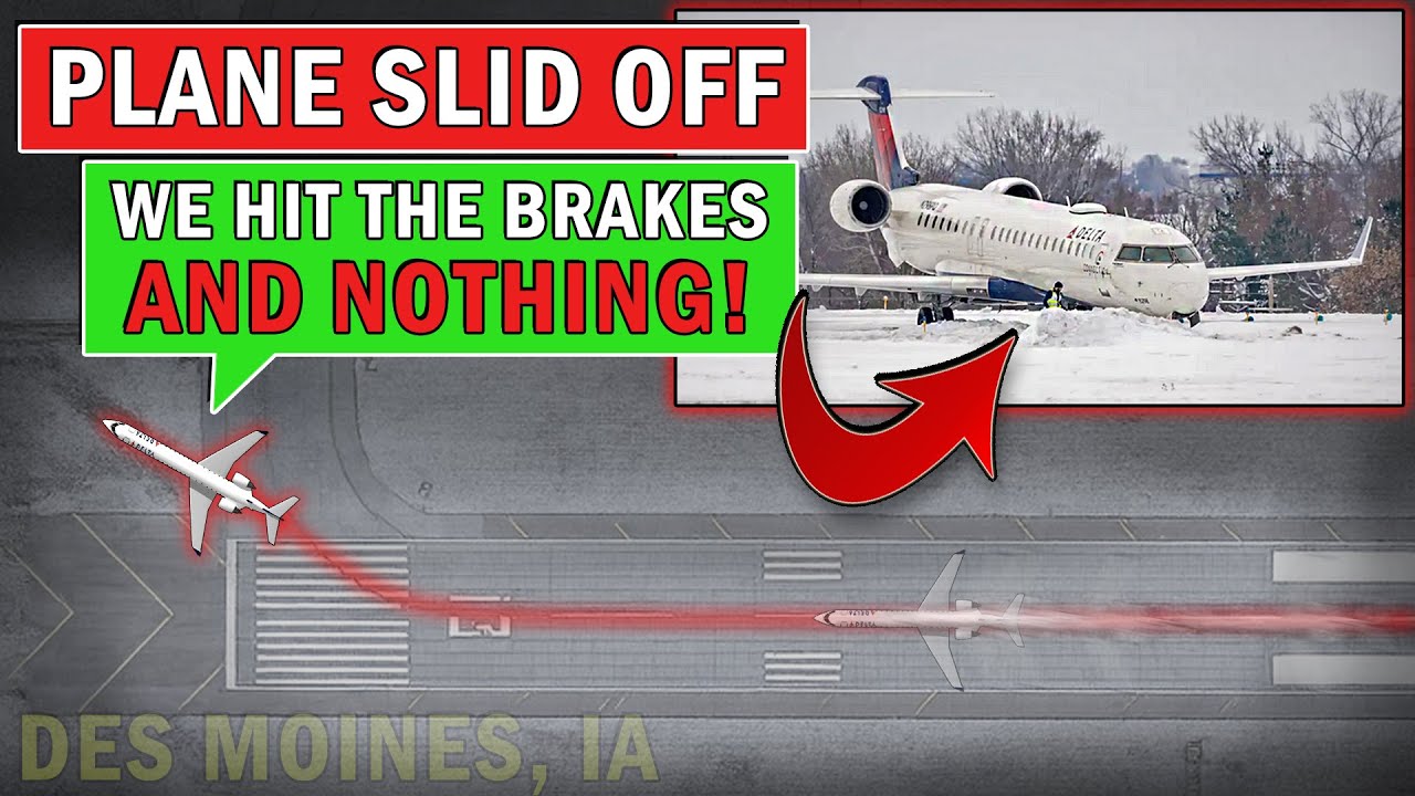 Plane SLIDES OFF THE RUNWAY on Landing | 