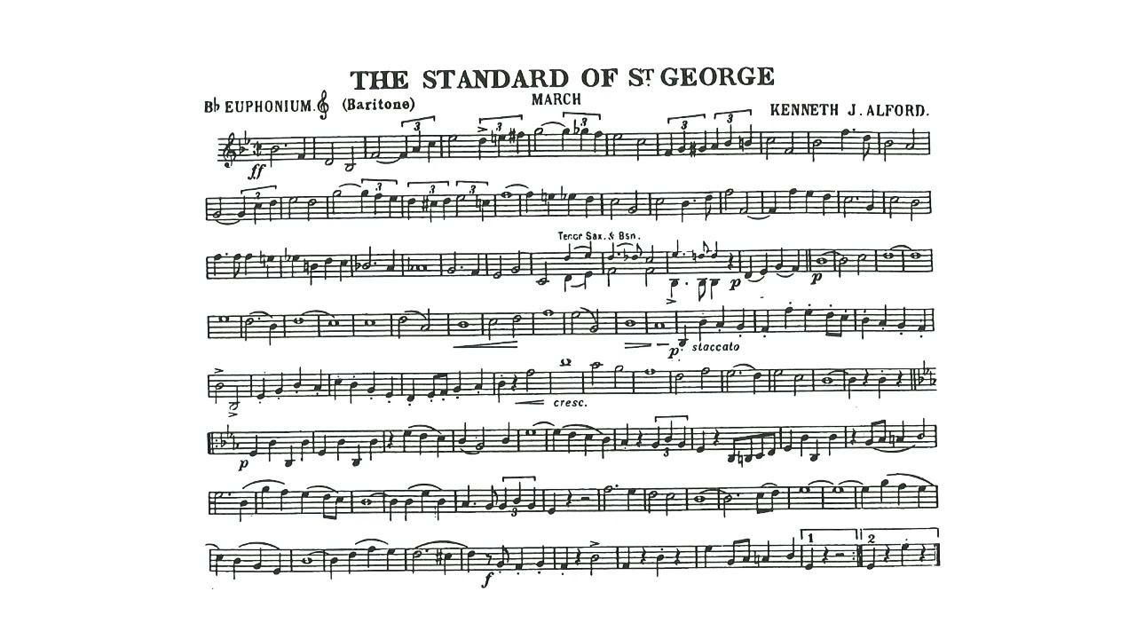 The Standard of St.George March (Kenneth J. Alford) - B-flat Euphonium