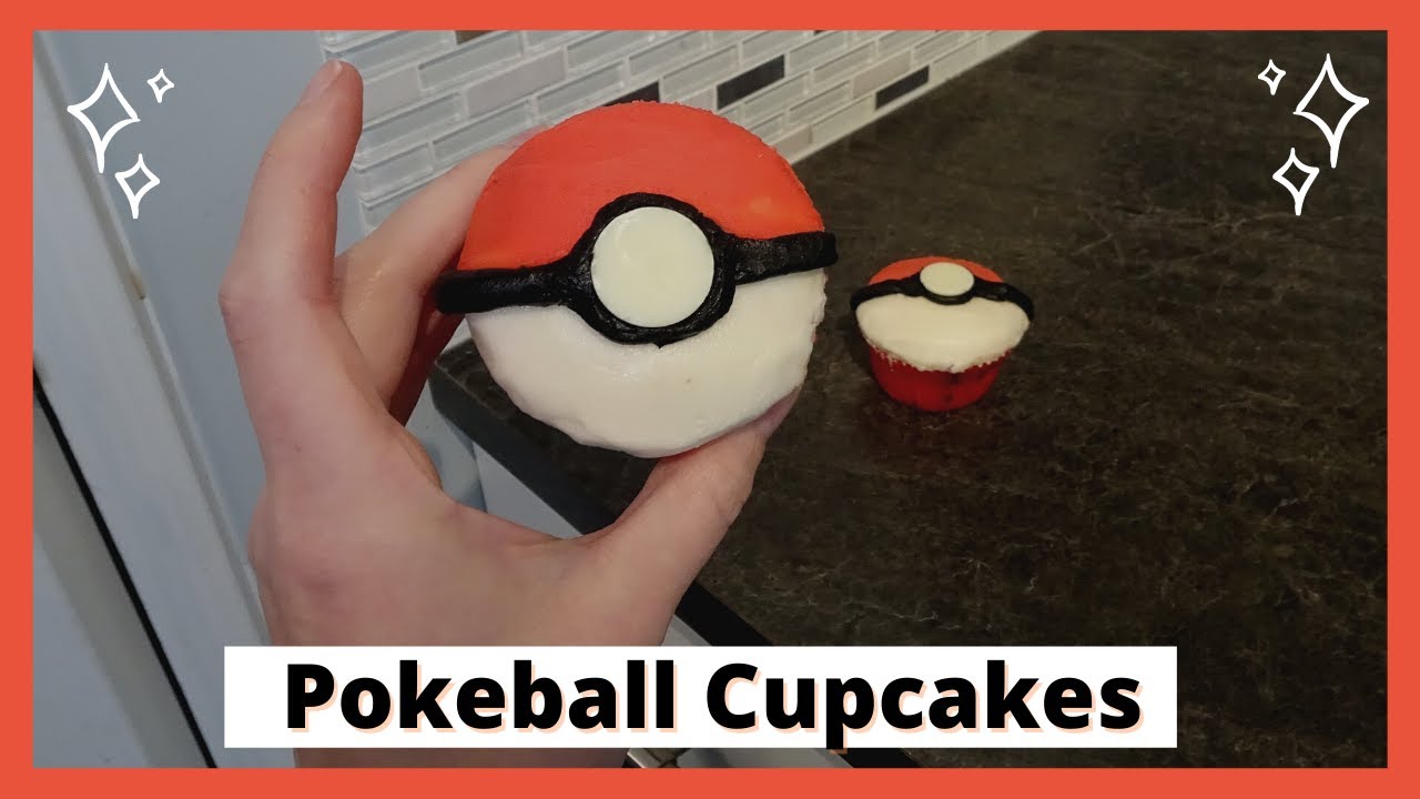 HOW TO MAKE POKEBALL CUPCAKES | Easy Pokemon themed cupcakes