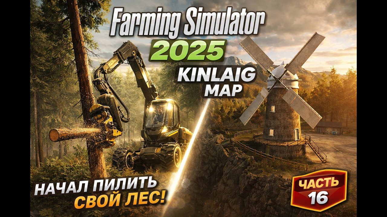 НАЧАЛ ПИЛИТЬ СВОЙ ЛЕС! И ПОСТРОИЛИ ВЕТРЯК Farming Simulator 2025 #16