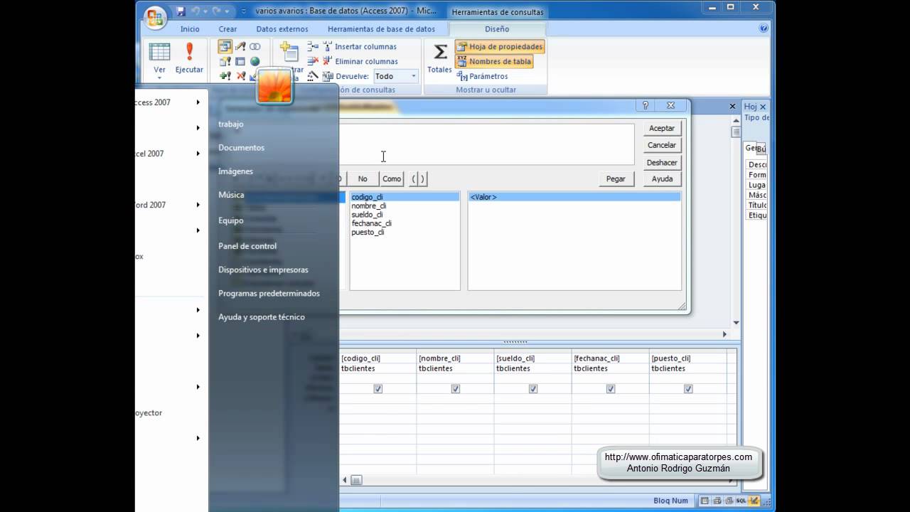 Access 2007: Formulario que lanza un informe aplicando una condicion