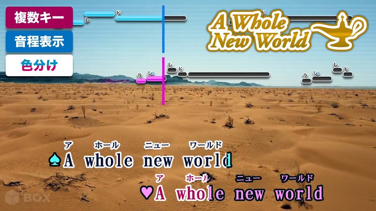 A Whole New World (ホール・ニュー・ワールド) / Brad Kane and Lea Salonga 練習用制作カラオケ【複数キー収録】― 『アラジン』より