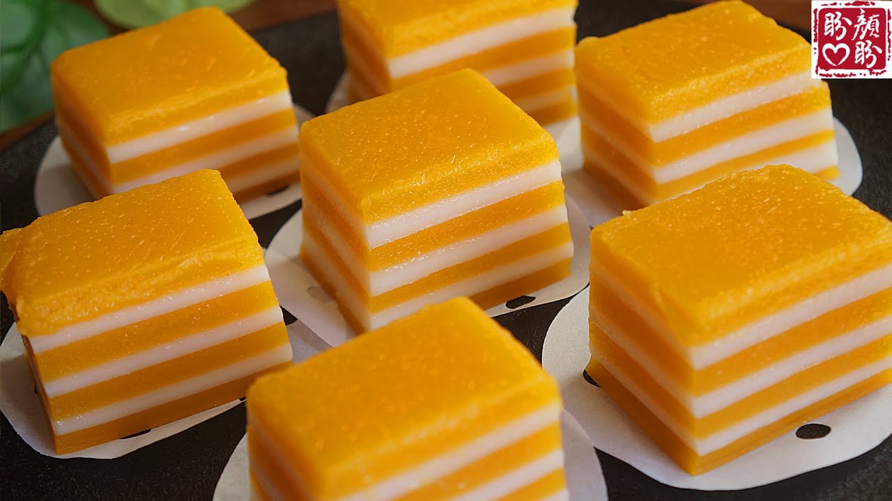 自制南瓜木薯粉千层糕，软糯Q弹，香甜可口，简单又美味！Pumpkin cassava flour thousand layer cake。