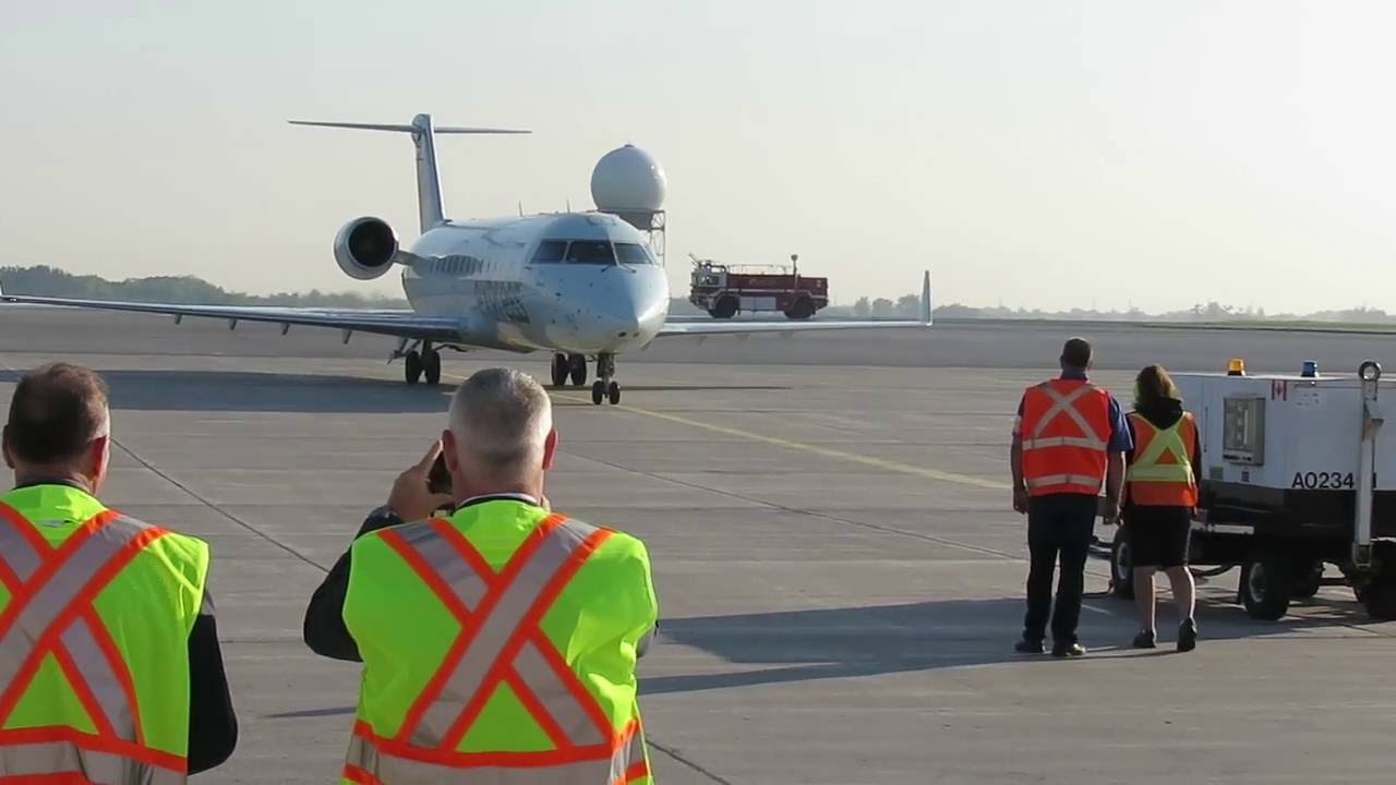 Inaugural flight for Air Canada from Montreal to Hamilton International Airport