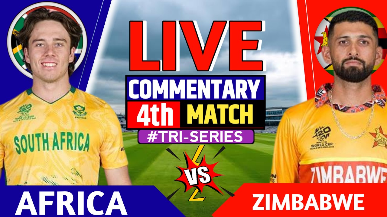 Live - South Africa vs Zimbabwe tri-series match Today| cricket live score & commentary | SA vs ZIM