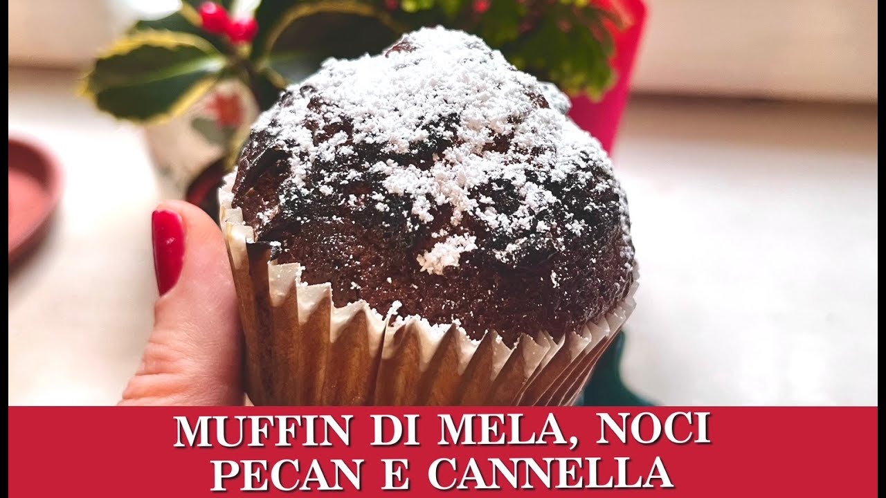 Muffin MELA, NOCI PECAN E CANNELLA! Buonissimi e “Natalosi”! ( dolci) 2C+K