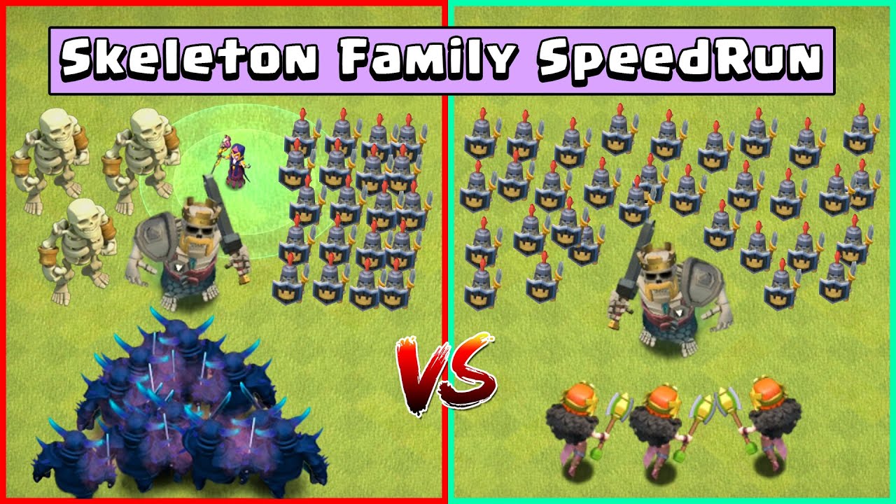 Skeleton Family SpeedRun | Clash of Clans