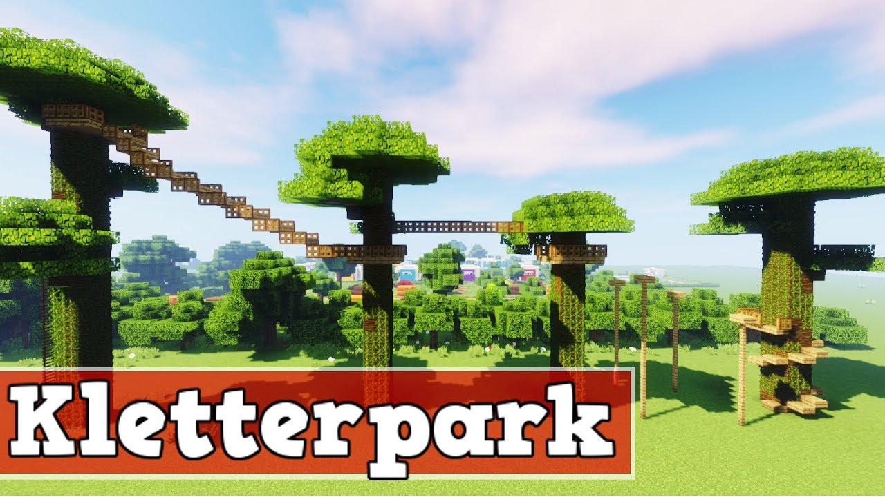 wie baut man einen Kletterpark in Minecraft | Minecraft Deutsch Kletterpark Bauen Tutorial