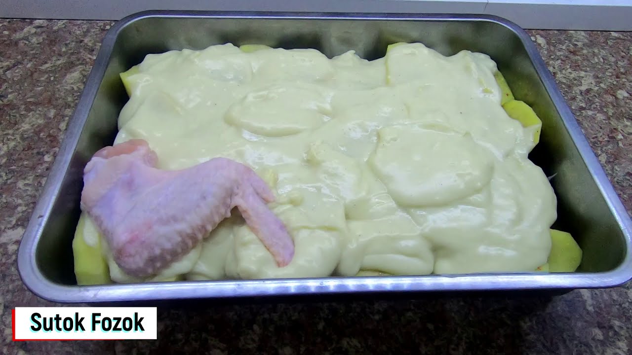 Csirkeszárny Besameles Burgonyán Sutve / Chicken Wings on Potato with Bechamel Sauce / Sutok Fozok