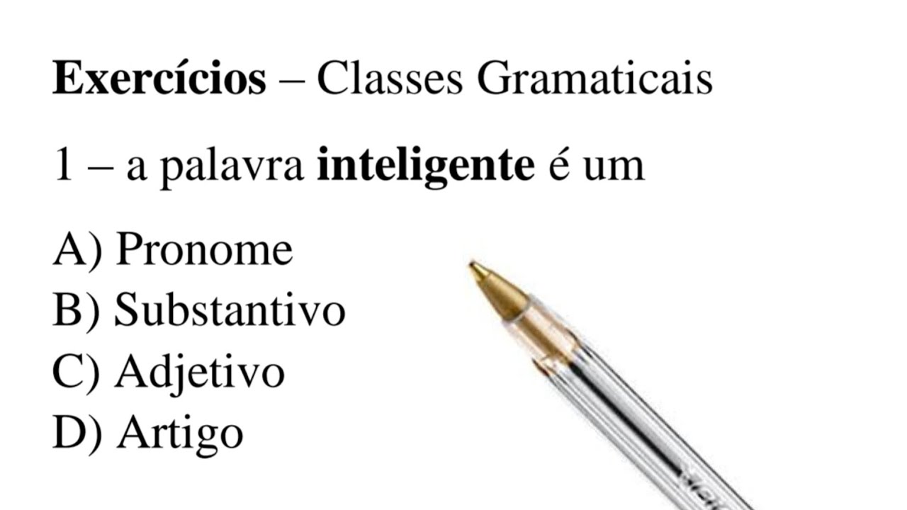 Exerc&iacute;cios comentados de Classes Gramaticais