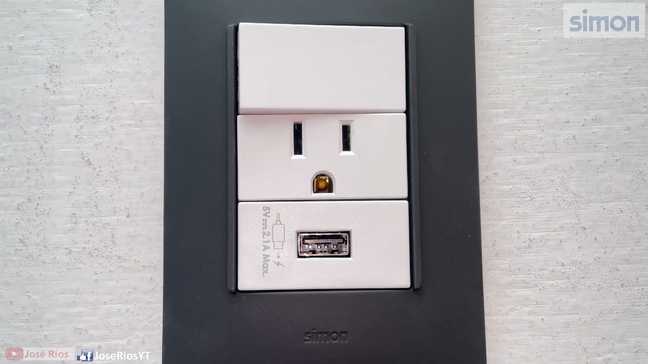Como conectar un apagador, tomacorriente y alimentador USB en la misma caja. SIMON SERIE 26