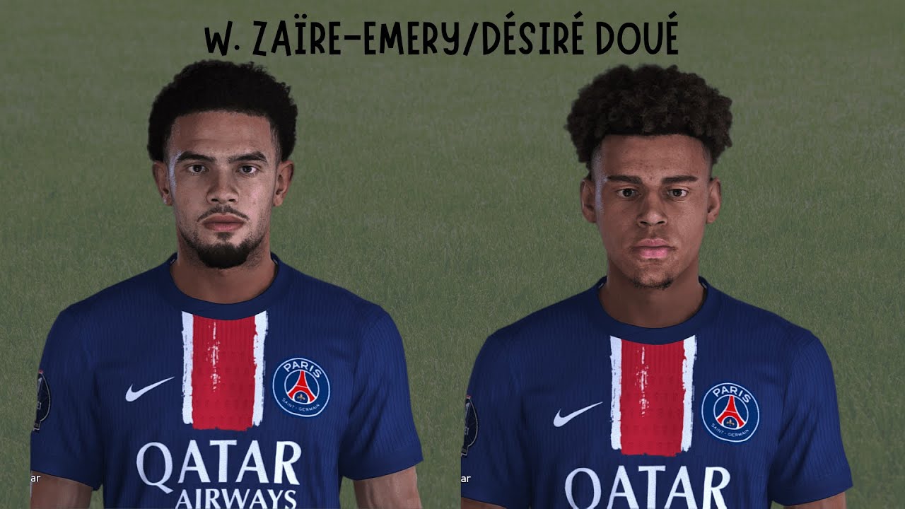 Facepack PSG | W .Zaïre Emery e Désiré Doué | PES 21 PC