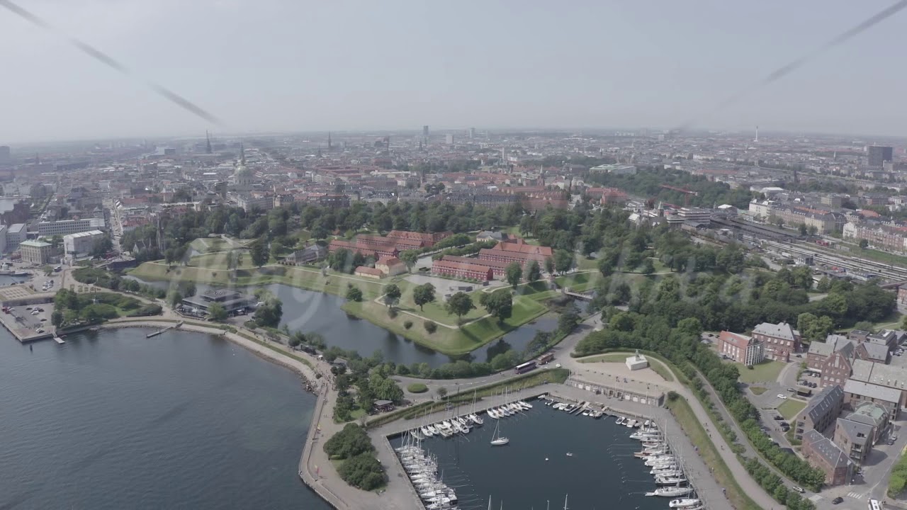 D-Log. Copenhagen, Denmark. Antique Fort Kastellet, Aerial View, Point of interest