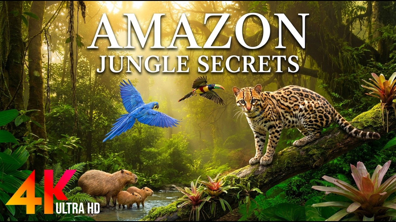 Into The Amazon Jungle 4K | Relaxing Wildlife & Nature Sounds
