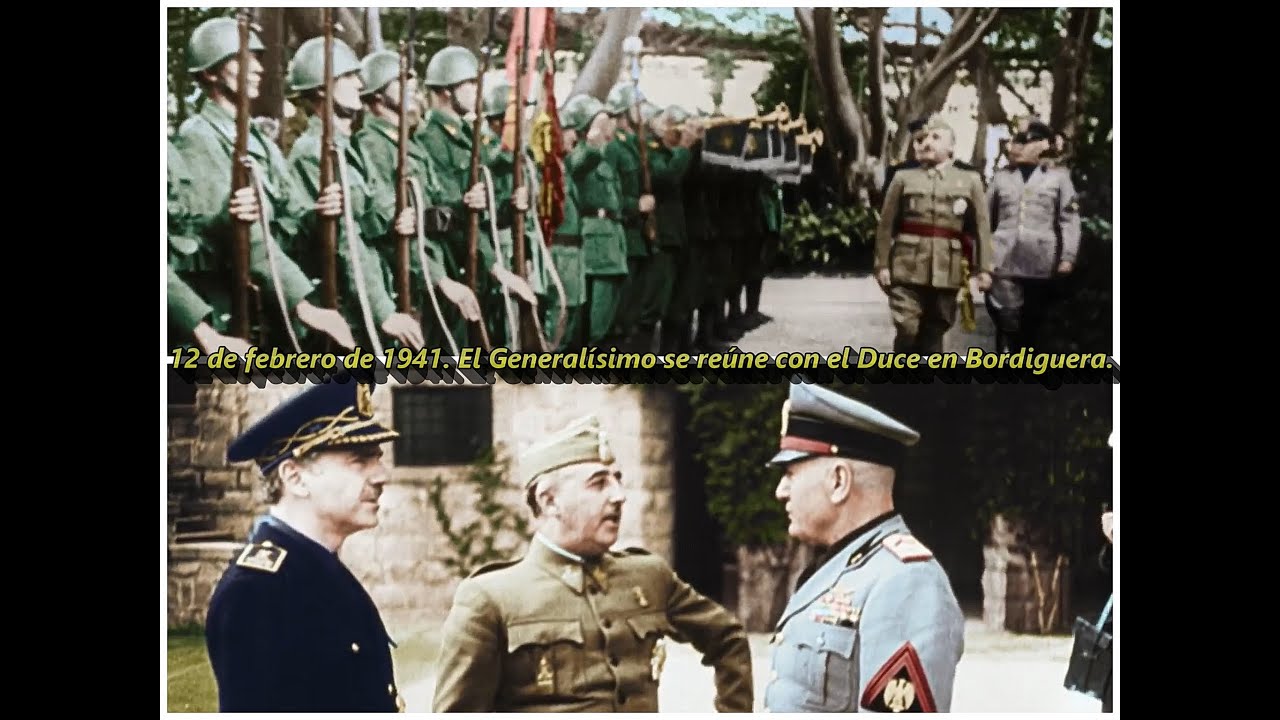 1941 02 12 Franco se reúne con Mussolini en Bordighera Italia