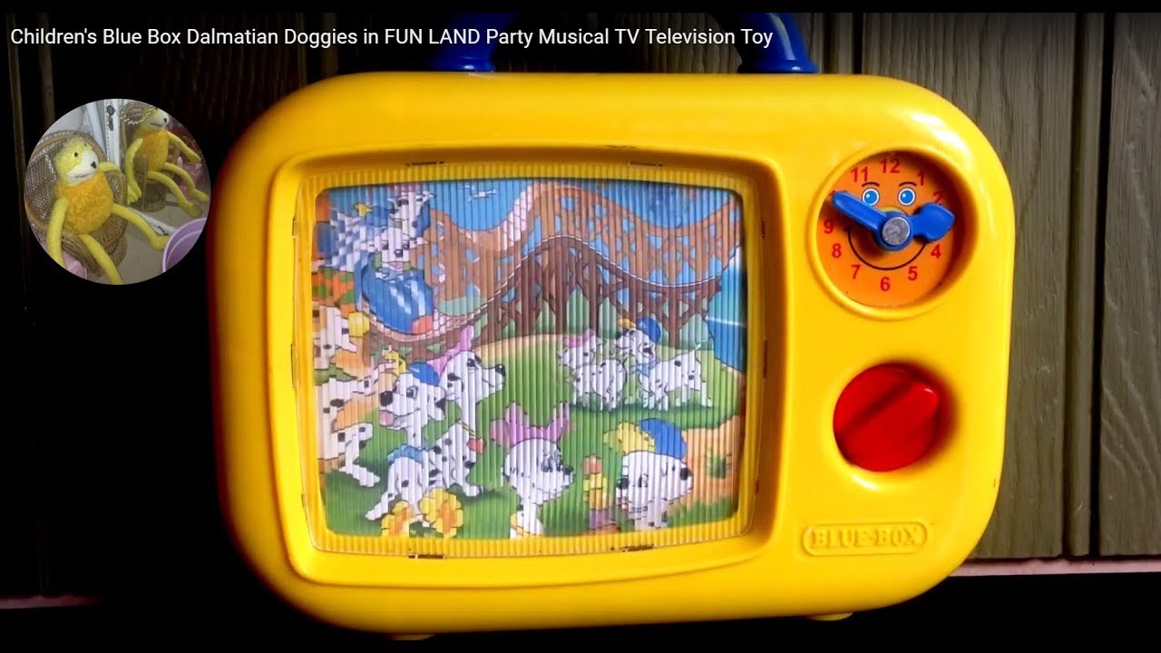 Children's Blue Box Dalmatian Doggies in FUN LAND Party Musical TV Television Toy