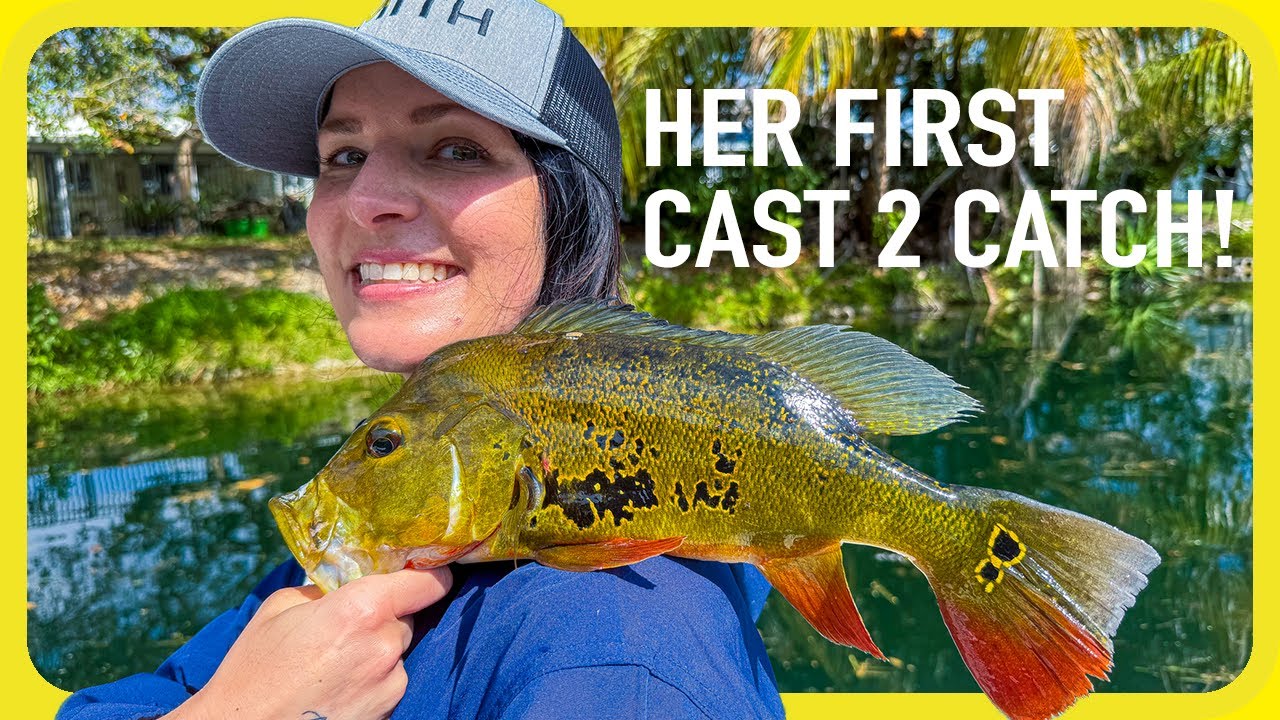 Girls First Cast 2 Catch Fish! - Fly and Spin Peacock Bass Fishing Charter