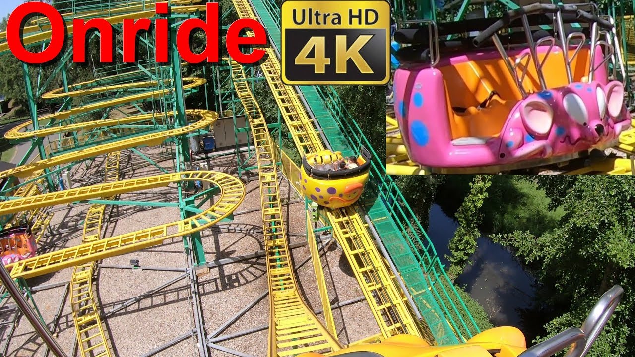Souris Verte (Onride) Parc Saint Paul Souris Verte POV - Spinning Coaster OnRide Off Ride 1st row 4K