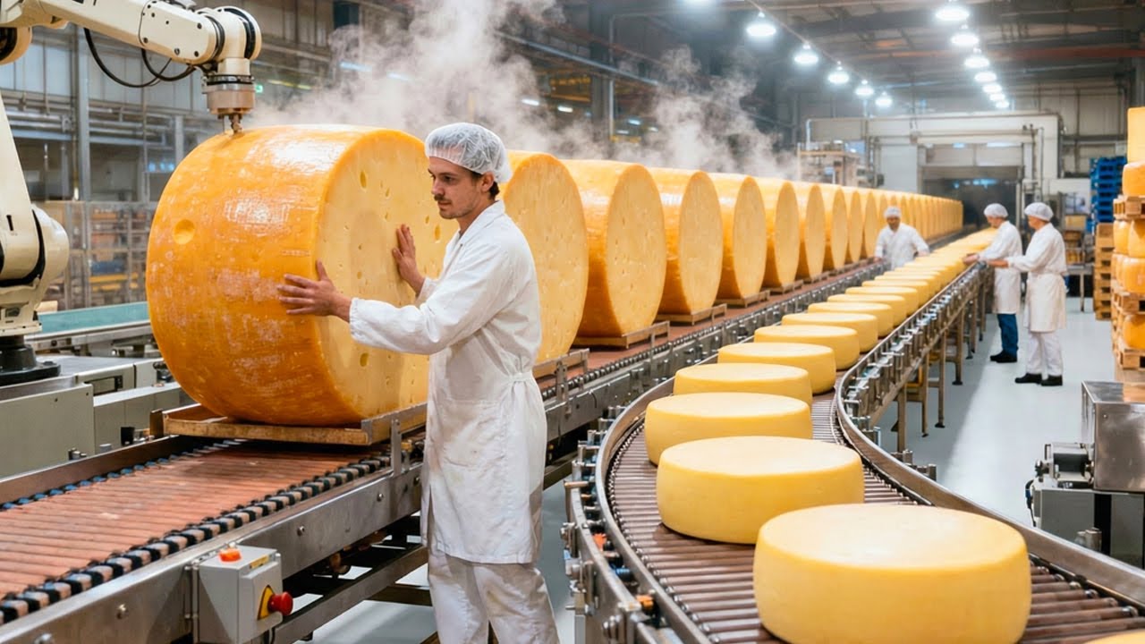 Inside a Modern Cheese Factory From Fresh Milk to Aged Blocks (Full Process)