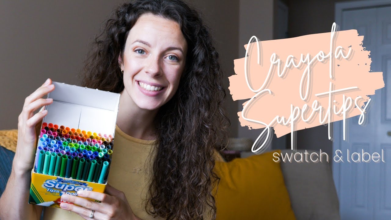 HOW TO LABEL CRAYOLA SUPERTIPS 100 | Swatch & Label Crayola Markers | Best Cheap Stationary | BUJO
