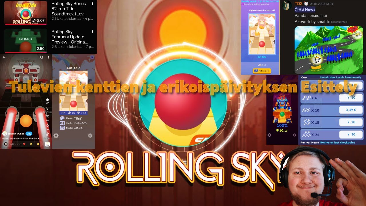 Tulevien kenttien ja erikoispäivityksen Esittely | Rolling Sky Uutiset #17