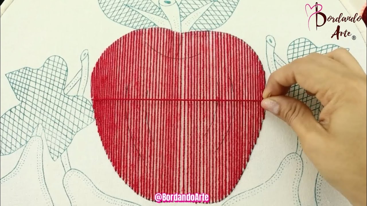 ¡Es muy FÁCIL!🍎Bordado de FRUTAS en SERVILLETAS👌🍎PUNTADA PASO A PASO 😱